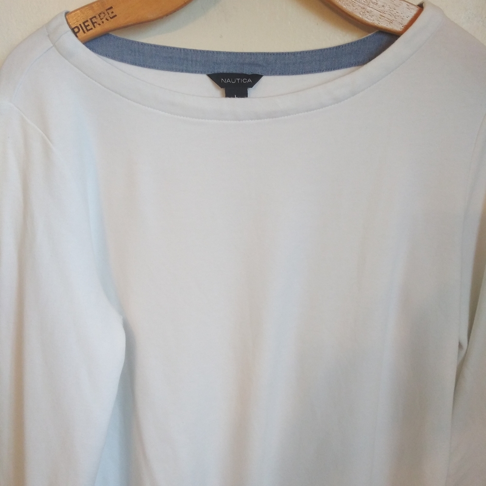 "Nautica" Women's Long Sleeve White Top